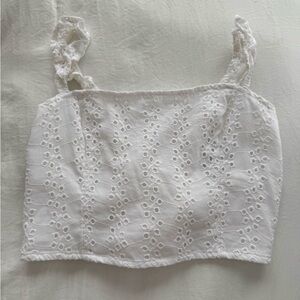White Eyelet Hollister Crop Top